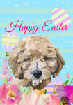 Cavapoo White - Hippie Hound Studios Easter  House and Garden Flags