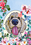 Goldendoodle  - Hippie Hound Studios Spring  House and Garden Flags