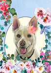 German Shepherd White - Hippie Hound Studios Spring  House and Garden Flags