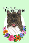 Akita - Best of Breed Welcome Flowers Outdoor Flag