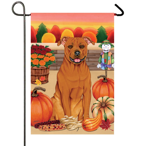 American Pit Bull Terrier - Best of Breed Autumn Harvest Outdoor Flag