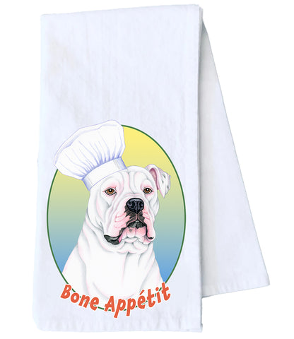 American Bulldog - Tomoyo Pitcher Flour Sack Towel  Size 28" x 28" 100% Cotton