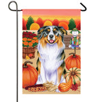 Australian Shepherd  Blue Merle - Best of Breed Autumn Harvest Outdoor Flag