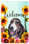 Basset Hound - HHS Welcome Indoor/Outdoor Aluminum Sign 8" x 12"