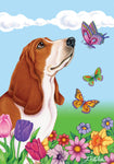 Basset Hound  - Best of Breed Butterfly Outdoor Flag