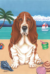 Basset Hound  - Tomoyo Pitcher Summer Beach Outdoor Flag