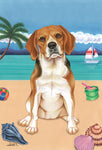 Beagle - Tomoyo Pitcher Summer Beach Outdoor Flag