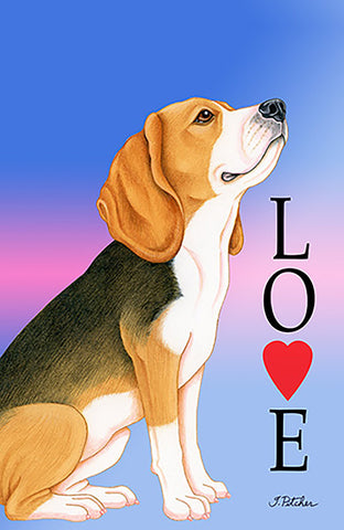 Beagle - Tomoyo Pitcher Love  Outdoor Flag