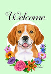 Beagle - Best of Breed Welcome Flowers Outdoor Flag