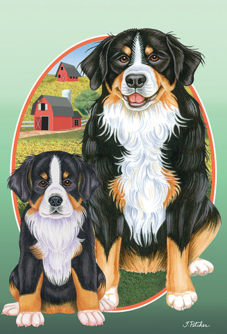 Bernese Mountain Dog -  Best of Breed On The Farm Outdoor Flag