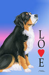 Bernese Mountain Dog -  Tomoyo Pitcher Love  Outdoor Flag