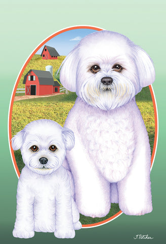 Bichon Frise - Best of Breed On The Farm Outdoor Flag