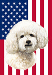 Bichon Frise - Best of Breed American Flags House and Garden Size