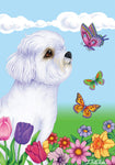 Bichon Frise  Puppy Cut - Best of Breed Butterfly Outdoor Flag