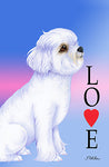 Bichon Frise Puppy Cut - Tomoyo Pitcher Love  Outdoor Flag