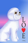 Bichon Frise Show Cut - Tomoyo Pitcher Love  Outdoor Flag