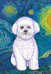 Bichon Frise Show Cut - Tomoyo Pitcher Van Gogh Outdoor Flag