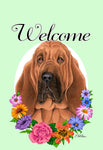 Bloodhound - Best of Breed Welcome Flowers Outdoor Flag