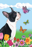 BostonTerrier - Best of Breed Butterfly Outdoor Flag