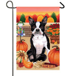 BostonTerrier - Best of Breed Autumn Harvest Outdoor Flag