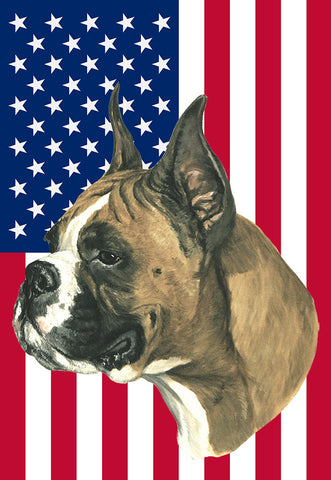 Boxer Cropped - Best of Breed American Flags House and Garden Size
