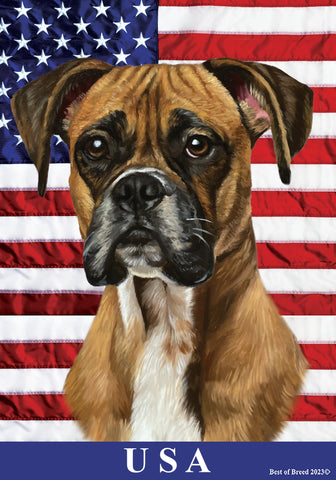 Boxer Fawn Uncropped - Best of Breed All-American II Outdoor Flag