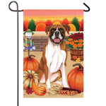 Boxer Fawn Uncropped - Best of Breed Autumn Harvest Outdoor Flag
