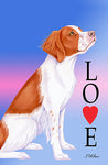 Brittany Spaniel - Tomoyo Pitcher Love  Outdoor Flag