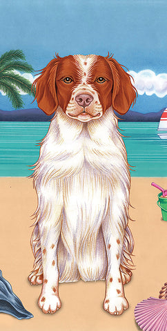 Brittany Spaniel - Best of Breed Terry Velour Microfiber Beach Towel 30" x 60"