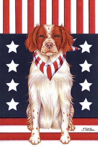 Brittany Spaniel - Tomoyo Pitcher Patriot Outdoor Flag