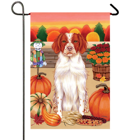 Brittany Spaniel - Best of Breed Autumn Harvest Outdoor Flag