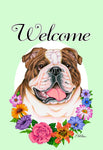 Bulldog Brindle - Best of Breed Welcome Flowers Garden Flag 12" x 17"..