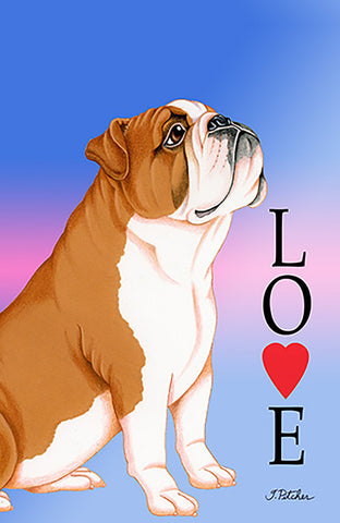 Bulldog - Tomoyo Pitcher Love  Garden Flag 12" x 17"..