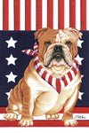 Bulldog - Tomoyo Pitcher Patriot Garden Flag 12" x 17"..