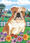 Bulldog - Tomoyo Pitcher Spring Garden Flag 12" x 17"..