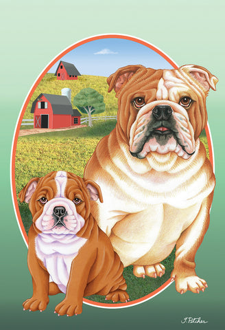 Bulldog - Best of Breed On The Farm Garden Flag 12" x 17"..