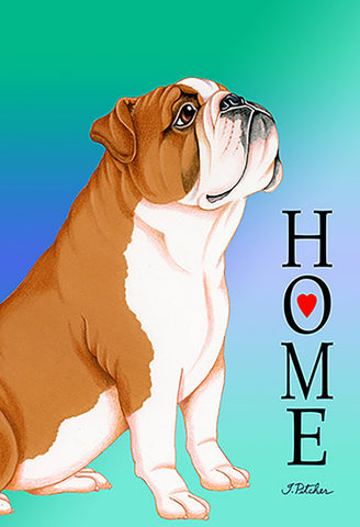Bulldog - Tomoyo Pitcher Home Garden Flag 12" x 17"..