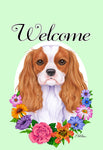 Cavalier King Charles Blenheim - Best of Breed Welcome Flowers Garden Flag 12" x 17"