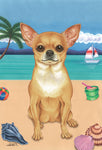 Chihuahua Tan - Tomoyo Pitcher Summer Beach Garden Flag 12" x 17"