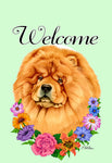 Chow Chow Red - Best of Breed Welcome Flowers Garden Flag 12" x 17"