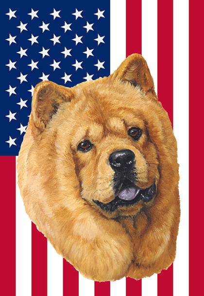 Chow Chow - Best of Breed American Flags House and Garden Size