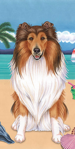 Collie - Best of Breed Terry Velour Microfiber Beach Towel 30" x 60"