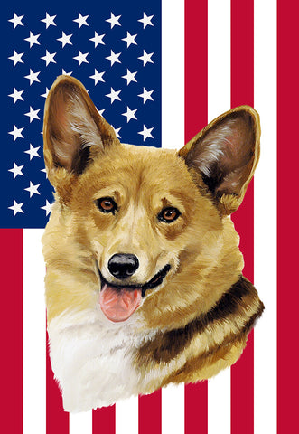 Corgi Pembroke Welsh - Best of Breed American Flags House and Garden Size