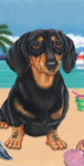 Dachshund  Black and Tan - Best of Breed Terry Velour Microfiber Beach Towel 30" x 60"