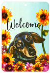Dachshund Black/Tan - HHS Welcome Indoor/Outdoor Aluminum Sign 8" x 12"