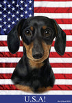 Dachshund Black and Tan - Best of Breed All-American II Outdoor Flag