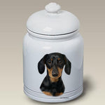 Dachshund Black and Tan Smooth - Best of Breed Dog and Cat Treat Jars