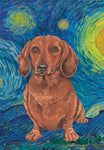 Dachshund Red - Tomoyo Pitcher Van Gogh Outdoor Flag