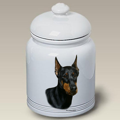 Doberman Black/Tan  - Best of Breed Dog and Cat Treat Jars