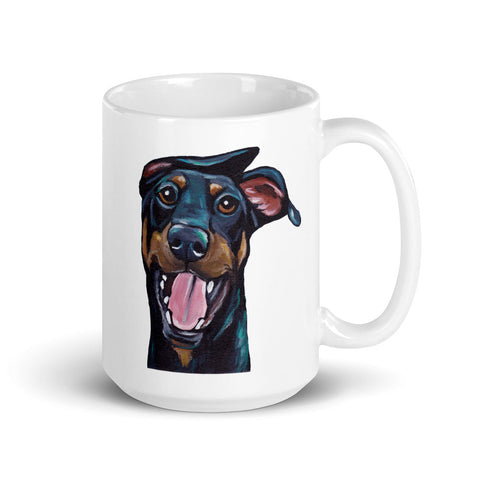 Doberman Mug, Dog Coffee Mug, 15oz Doberman Dog Mug